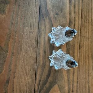 Vintage Crystal Star Salt and Pepper Shakers